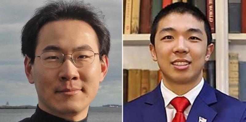 潘勤轩（左）与受害者蒋凯文（右）
