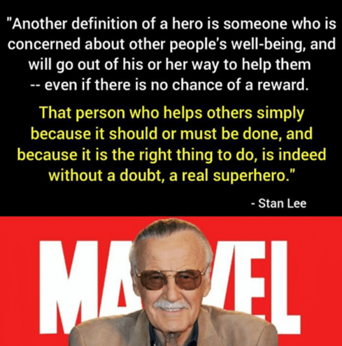 一个英雄的定义是：某人关心他人的安危。并且挺身而出去帮助他们——即便根本没有回报可言 ...