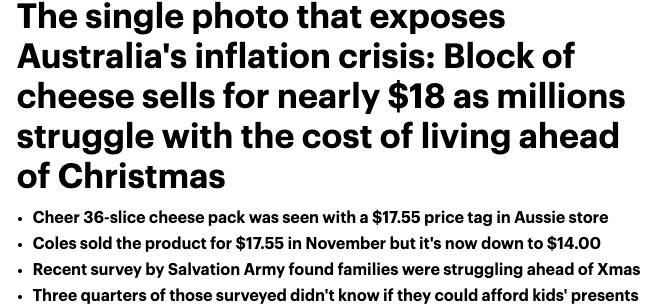 澳洲通胀疯涨超半数家庭担心买不起圣诞礼物