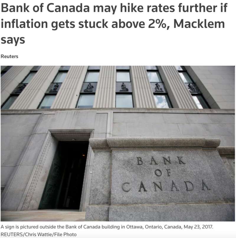 加拿大央行行长蒂夫·麦克勒姆（ Tiff Macklem ）表示，如果加拿大通胀率大幅高于目标水平，央行准备进一步 ...