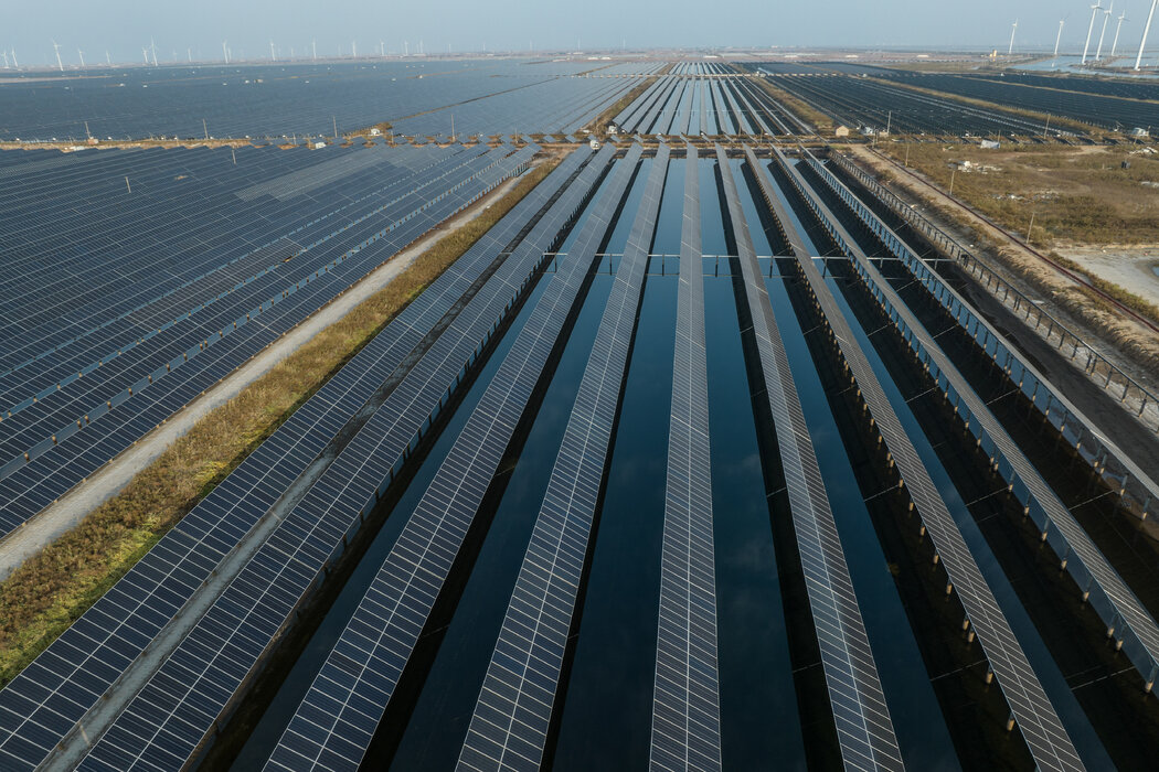 潍坊的一个太阳能和风电场
